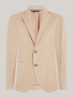Regular Fit Cotton and Linen Blazer — Beige 6