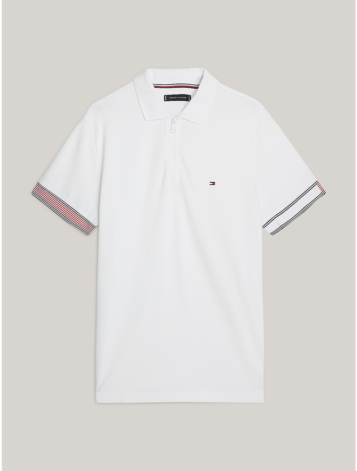 Tommy Hilfiger Slim Fit Flag Tipped Polo In White