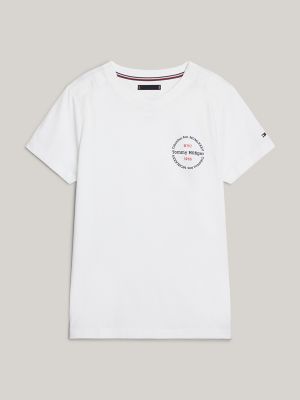 Slim Fit Round Logo T-Shirt, White