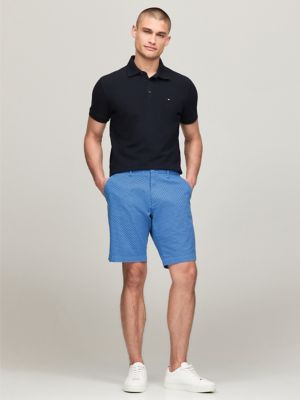Geometric Print 9" Twill Short, Blue Spell
