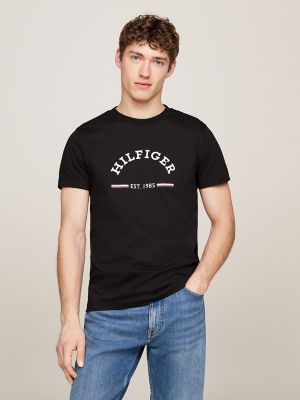 Slim Fit Arch Monotype Graphic T-Shirt, Black