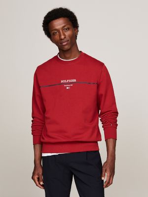 Tommy hilfiger logo stripe sweatshirt sales
