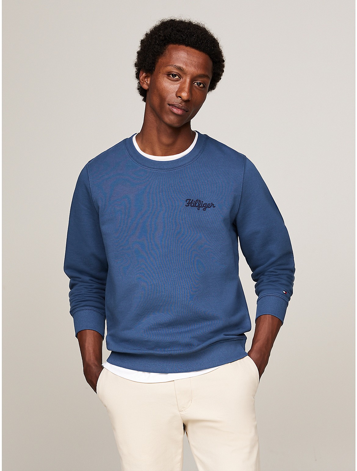 Tommy Hilfiger Hilfiger Stitch Logo Sweatshirt In Blue