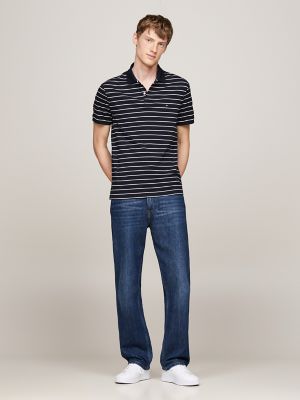 Regular Fit Cotton Polo, Navy/Ecru