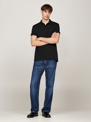 Regular Fit Cotton Polo, Black