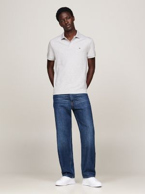 Regular Fit Cotton Polo, Light Grey Heather