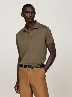 Regular Fit Cotton Polo, Army Green