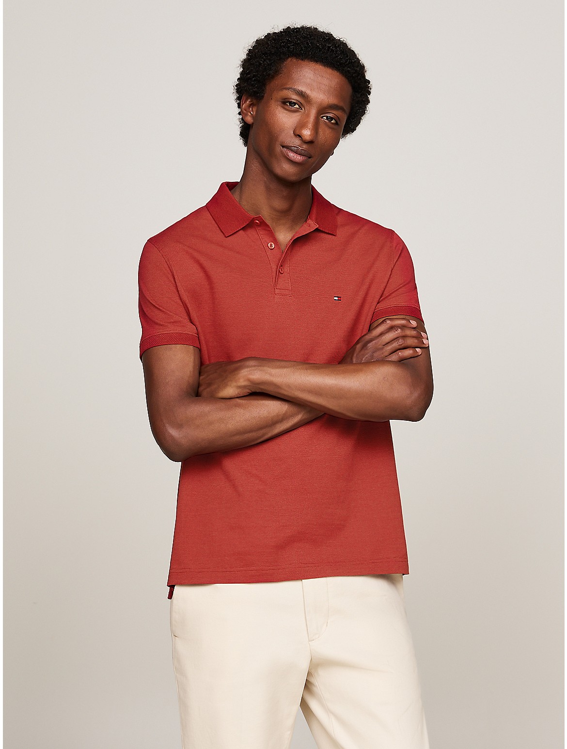 Tommy Hilfiger Men's Regular Fit Two-Tone Polo