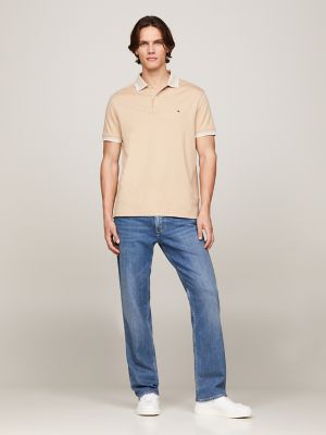 Regular Fit Two-Tone Interlock Polo, Classic Beige/Classic Khaki