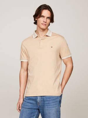 Regular Fit Two-Tone Interlock Polo, Classic Beige/Classic Khaki