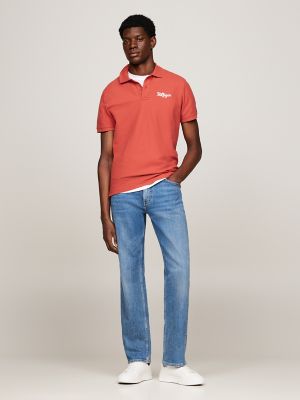 Regular Fit Hilfiger Stitch Logo Polo, Terra Red