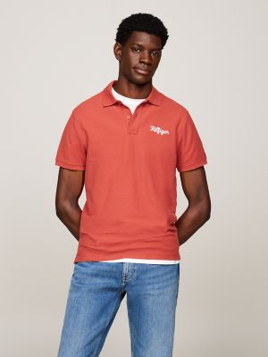 Regular Fit Hilfiger Stitch Logo Polo, Terra Red