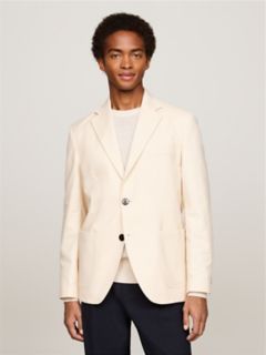 Cotton-Wool Blend Casual Blazer — Classic Beige 1
