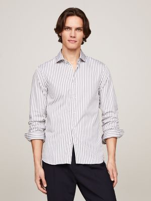 Slim Fit THFlex Stripe Shirt, Turbine Grey/Optic White