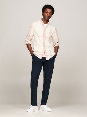 Regular Fit Stripe Check Seersucker Shirt, Shaved Lemon Ice/Multi