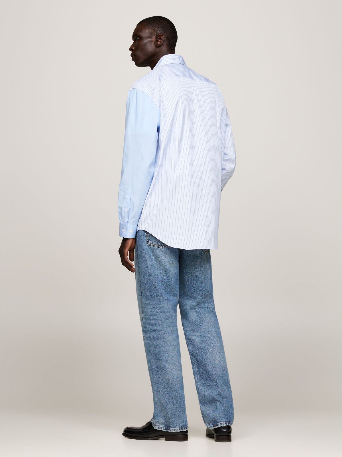 Crest Logo Ithaca Stripe Panel Shirt — Vessel Blue
