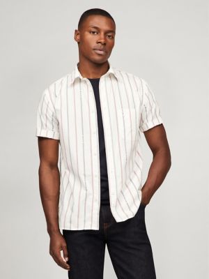 Stripe Short-Sleeve Regular Fit Shirt, Ancient White/Multi Stripe