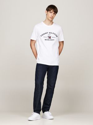Embroidered Tommy Arch Logo T-Shirt, White