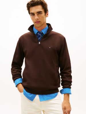 Intechno Knit Quarter-Zip Sweatshirt, Chocolate