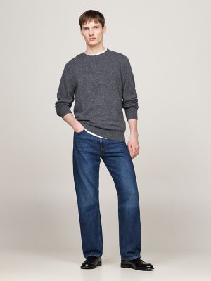 Solid Cashmere Sweater, Grey Donegal