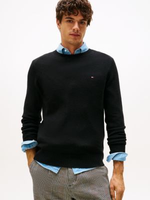 Wool Crewneck Sweater, Black