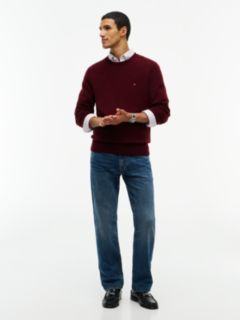 Lambswool Crewneck Sweater — Deep Rouge 2