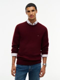 Lambswool Crewneck Sweater — Deep Rouge 1