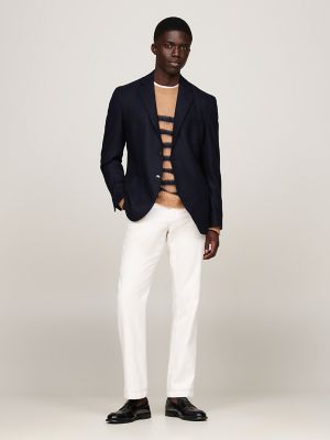 Wool-Blend Flannel Blazer, Navy