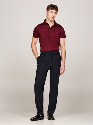 Slim Fit Mercerized Cotton Polo, Deep Rouge