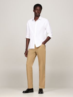 Slim Fit Solid Dress Shirt, Optic White