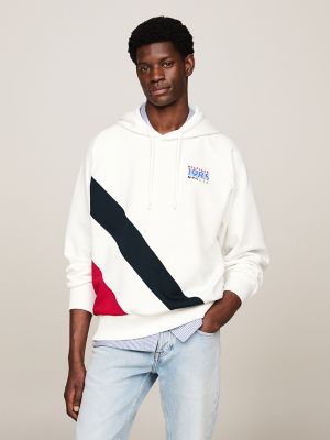 Hilfiger Team Stripe Hoodie, Ecru