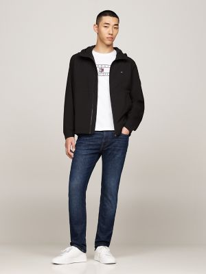 Hooded Water-Repellent Jacket, Black