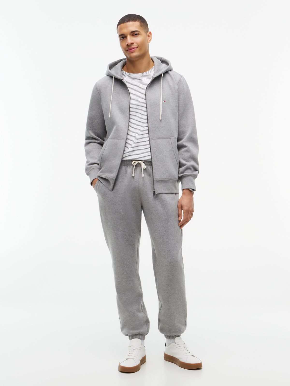 Solid Fleece Jogger — Grey Heather