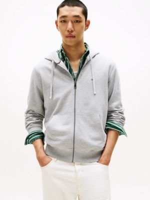 Classic Zip Hoodie, Light Grey Heather