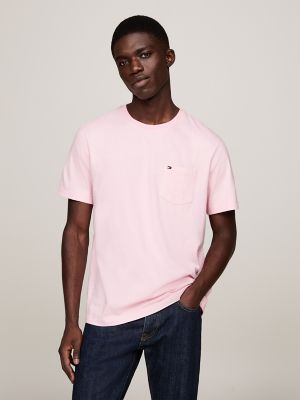 Mens pink tommy hilfiger t shirt online