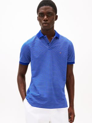 Regular Fit Pique Tech Polo, Wedge Blue/White