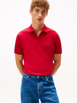 Regular Fit Pique Tech Polo, Medium Red