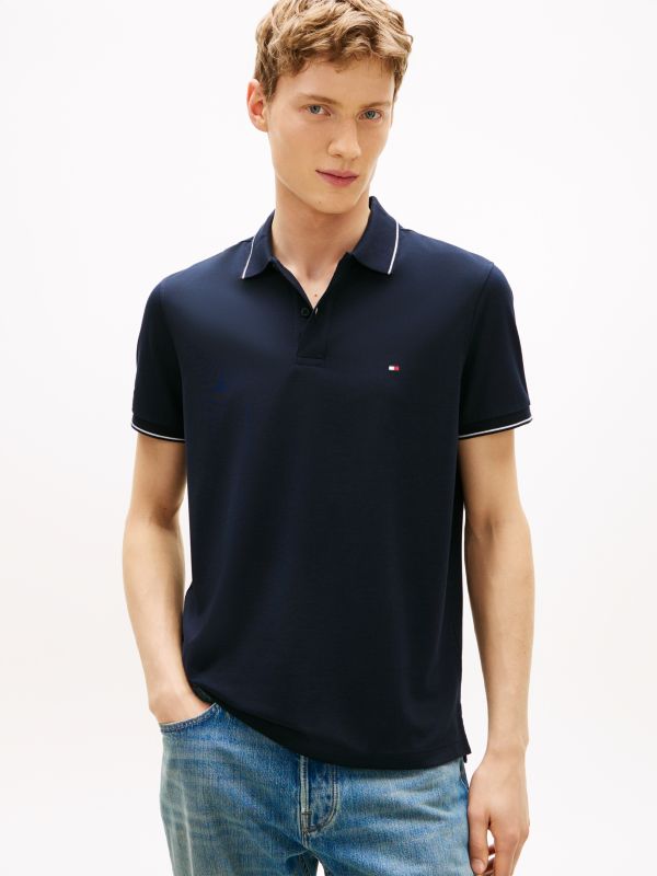 Regular Fit TH Performance Jersey Polo — Navy