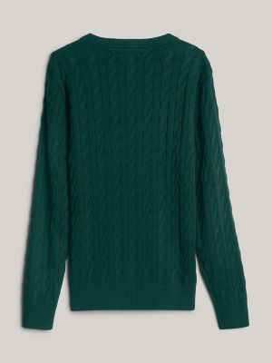 FOXEY 38 Knit Top Moon Light カーキ Cable Knit Crewneck Sweater | Tommy Hilfiger