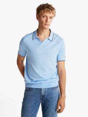Regular Fit V-Neck Polo, Vessel Blue