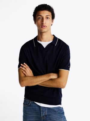 Regular Fit V-Neck Polo, Navy