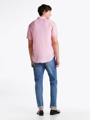 Short-Sleeve Pigment-Dyed Linen Shirt | Tommy Hilfiger