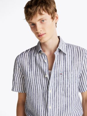 Regular Fit Stripe Pigment-Dyed Linen Shirt | Tommy Hilfiger