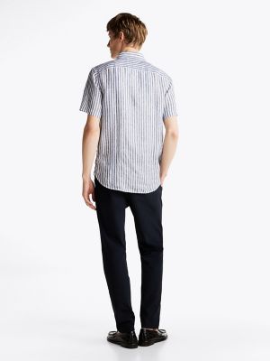 Regular Fit Stripe Pigment-Dyed Linen Shirt | Tommy Hilfiger