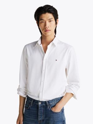 Slim Fit Interlock Shirt, Optic White