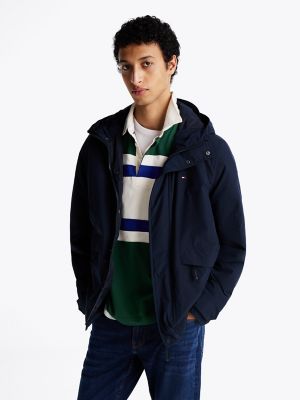 Lightweight Packable Hooded Windbreaker, Navy