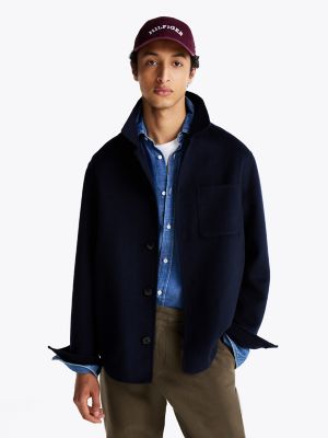 Wool-Blend Shirt Jacket, Navy