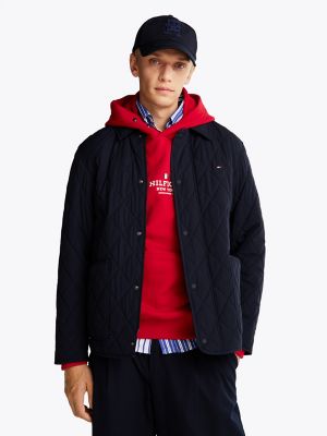 Diamond Quilted Chore Jacket, Navy