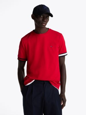 Tommy Tipped T-Shirt, Medium Red