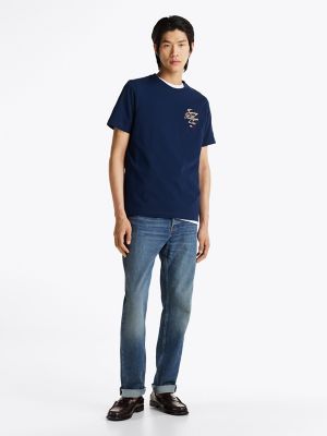 Embroidered Hilfiger Script T-Shirt, Night Sky